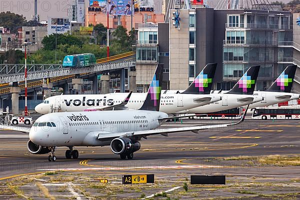 Airbus A320 aircraft of Volaris with registration XA-VLF at Mexico City Airport