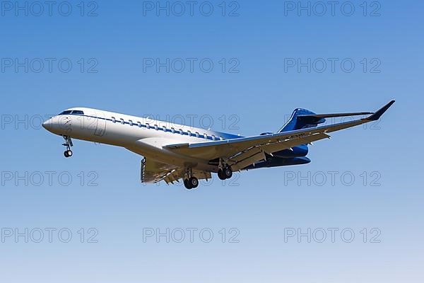 A private Bombardier BD-700-2A12 Global 7500 aircraft with registration F-HFHP at Milan Linate Airport