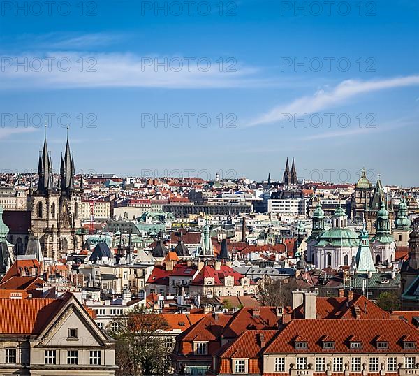 Aerial view of Prague