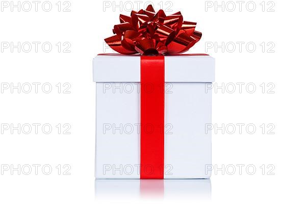 Birthday Christmas Gift Christmas present Birthday gift box white cut out isolated in Stuttgart