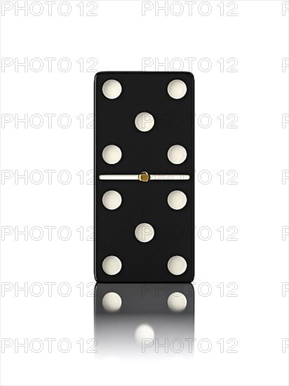 Domino game bone close up isolated on white