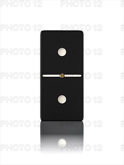 Domino game bone close up isolated on white