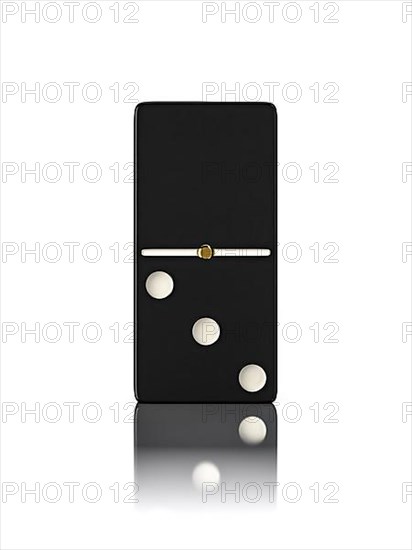 Domino game bone close up isolated on white