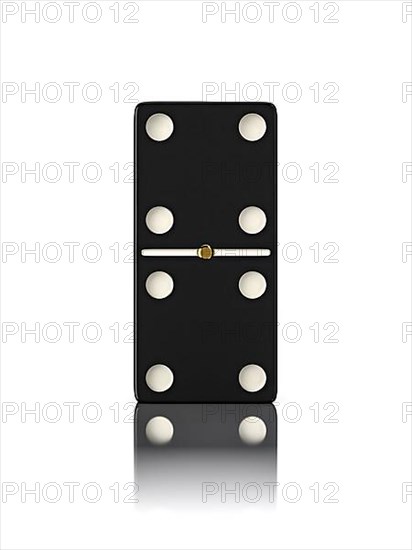 Domino game bone close up isolated on white