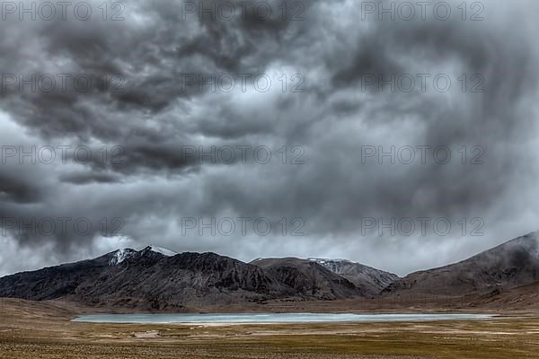High dynamic range image of Himalayan lake Kyagar Tso