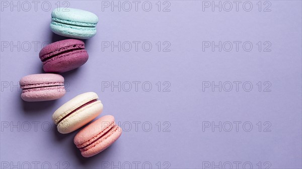 Top view delicious macarons with copy space. Resolution and high quality beautiful photo