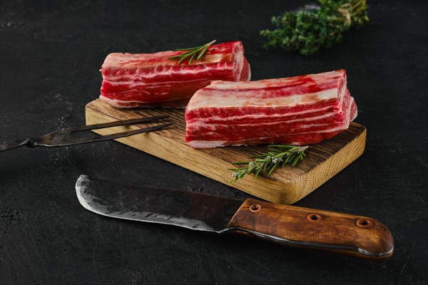 Raw beef short ribs
