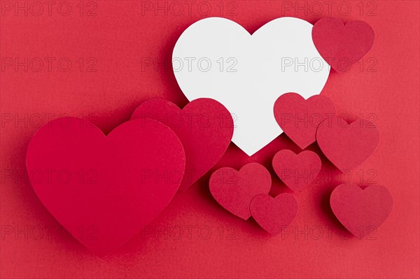 Top view hearts arrangement with copy space. Resolution and high quality beautiful photo