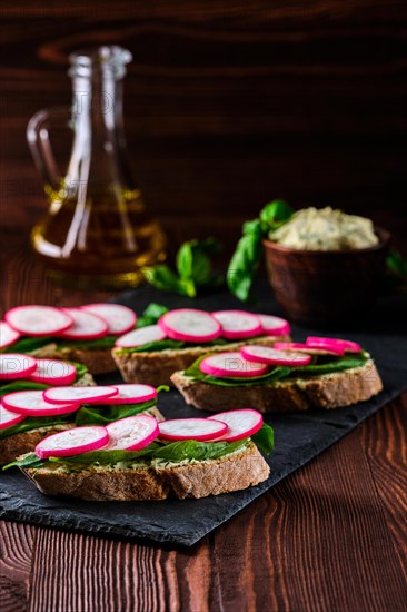 Rustic sandwich with herbal butter