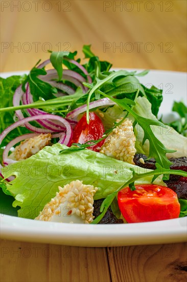 Macro photo of salad with onion