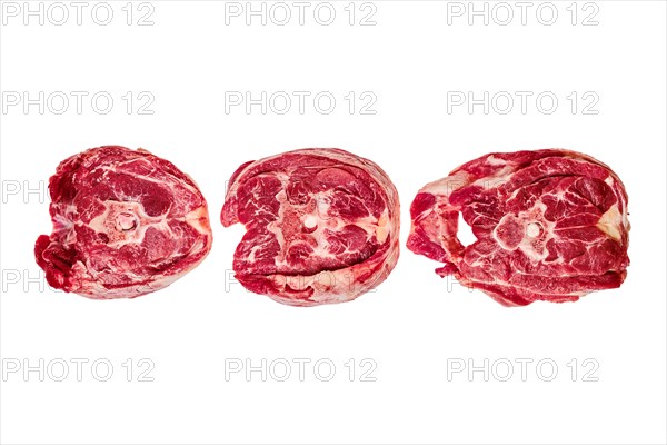 Fresh raw lamb neck isolated on white background
