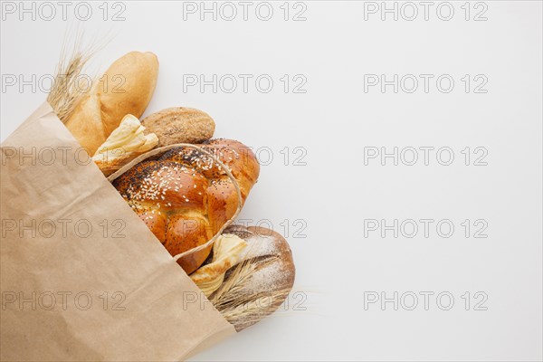 Paper bag with variety bread