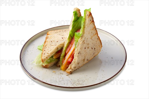 Club sandwich with ham