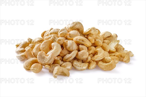 Heap of cashew isolated on white
