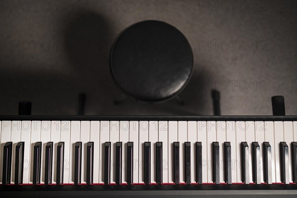 Top view digital piano chair. Resolution and high quality beautiful photo