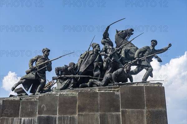 Monument to Vasily Chapaev before the Samara Academic Gorkiy Drama Theater