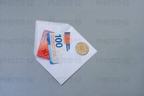 Swiss banknotes with envelope