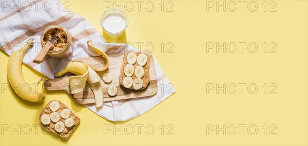 Top view tasty homemade breakfast with copy space. Resolution and high quality beautiful photo