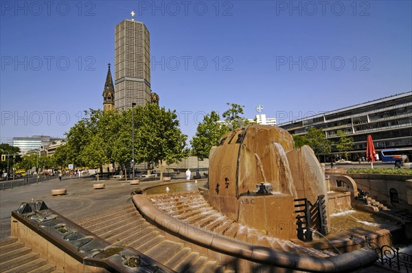 Breitscheidplatz with Kaiser Wilhelm Memorial Church and Wasserklops fountain