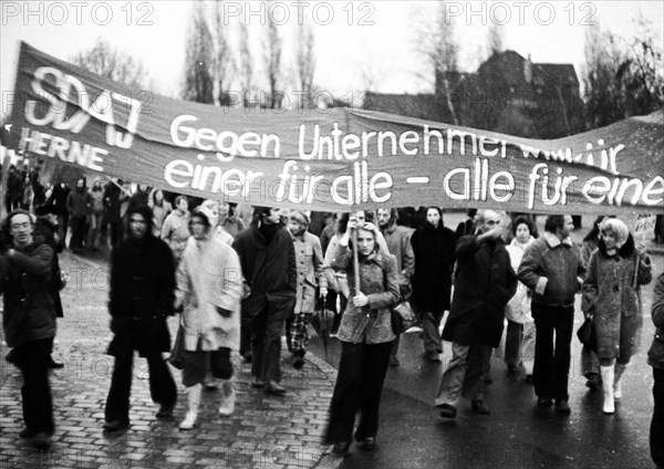 The dismissal of workers at the Mannesmann factory after a spontaneous strike not led by the union provoked protests by Mannesmann workers in Duisburg and other locations on 7 November 1973 and solida...
