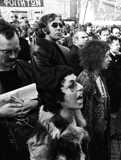 Greeks and Germans demonstrated in Bonn on 10. 3. 1973 against the Greek military junta and for freedom in Greece