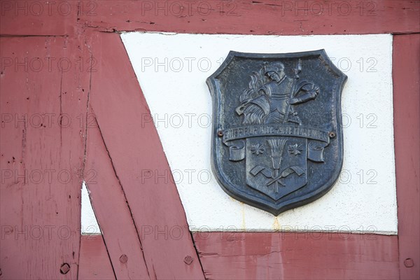 Coat of arms with knight and inscription one for all