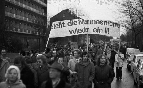 The dismissal of workers at the Mannesmann factory after a spontaneous strike not led by the union provoked protests by Mannesmann workers in Duisburg and other locations on 7 November 1973 and solida...