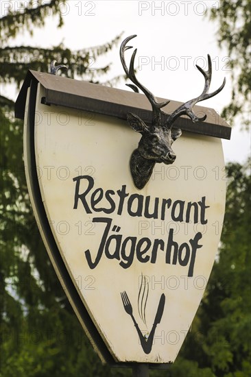 Sign with deer head