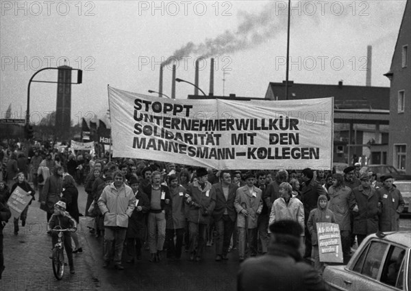 The dismissal of workers at the Mannesmann factory after a spontaneous strike not led by the union provoked protests by Mannesmann workers in Duisburg and other locations on 7 November 1973 and solida...