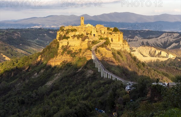 View of old hill-top town of Civita di Bagnoregio
