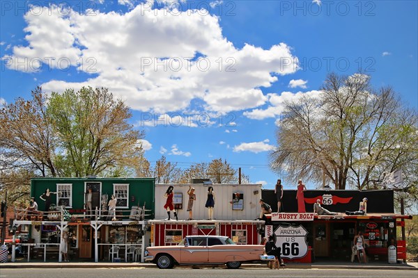 Western town in Seligman on historic Route 66 in the Wild West. Seligman