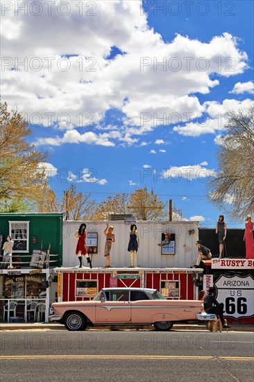 Western town in Seligman on historic Route 66 in the Wild West. Seligman