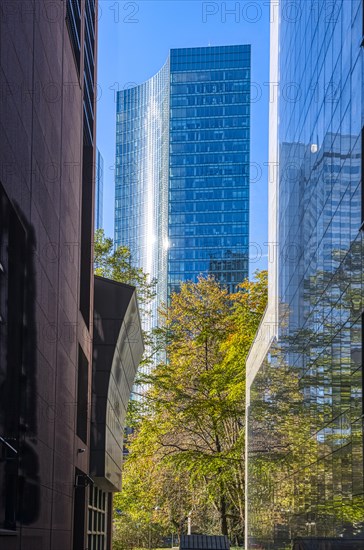 The Skyper skyscraper in the banking district of Frankfurt am Main