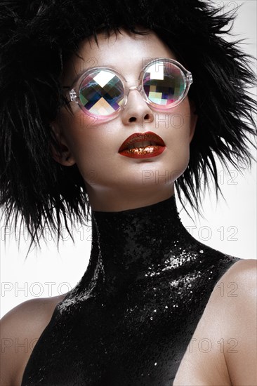 Beautiful fashion woman with creative make-up