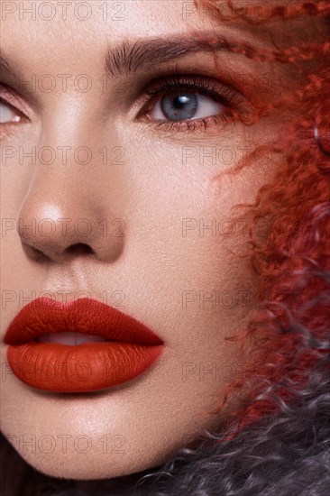 Beautiful woman with classic holiday make-up