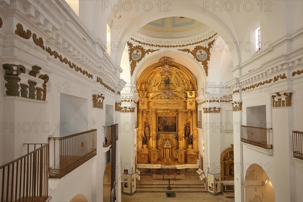 Interior view with gallery of the church Iglesia de San Francisco Javier