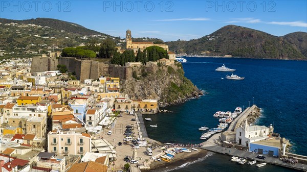 High Angle View Of Lipari Town