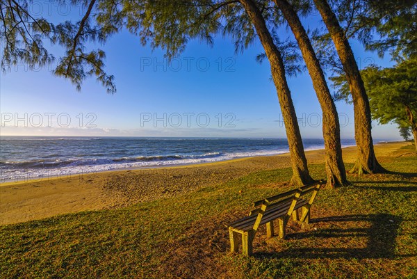 Long sandy beach in Manakara on the east coast of Madagascar