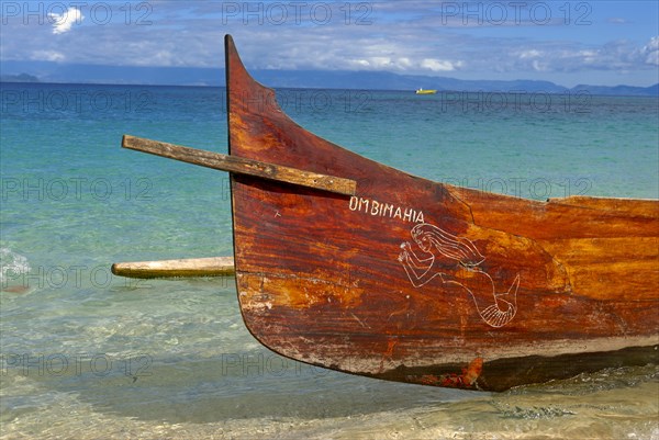 Traditional wooden canoe
