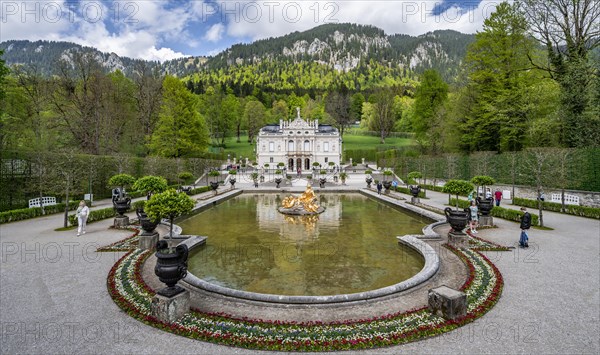 Royal Villa Linderhof Palace with fountain