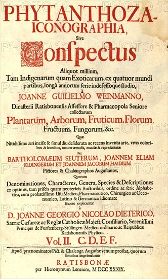 Title page of the book Phytanthoza Iconographica