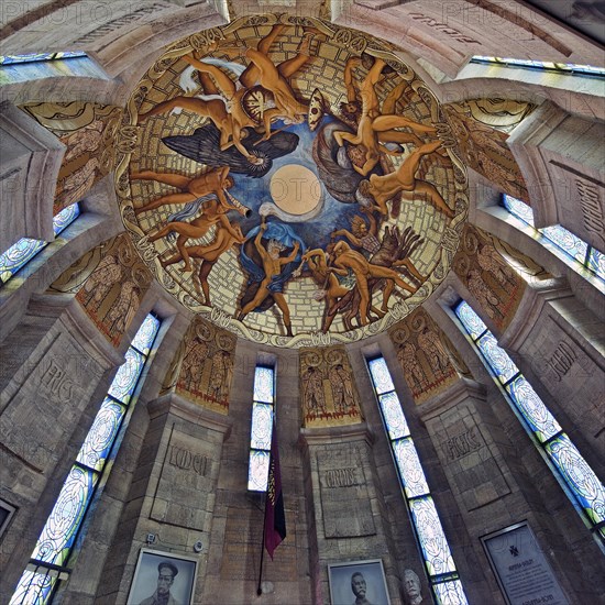 Reconstructed ceiling painting Ragnaroek by Otto Gussmann