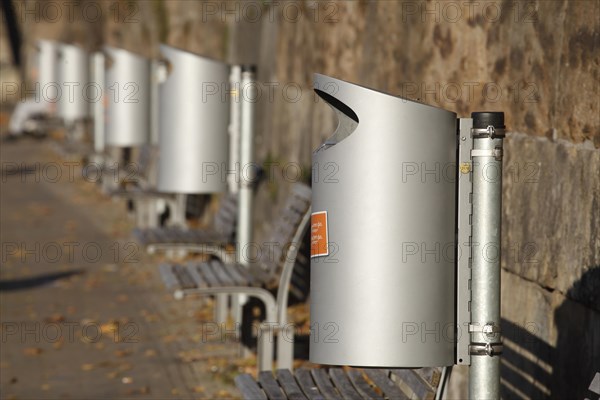Silver metal dustbin