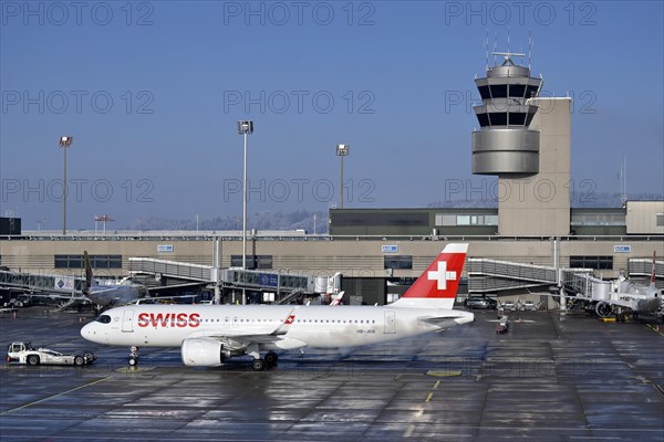 Control tower and aircraft Swiss