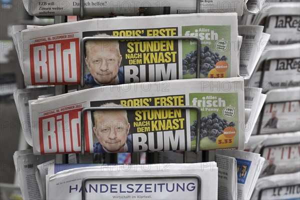 Symbol photo Bild magazine front page Boris Becker
