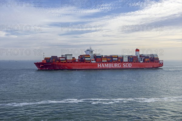Container ship Cap San Sounio of the German Hamburg Sued shipping line
