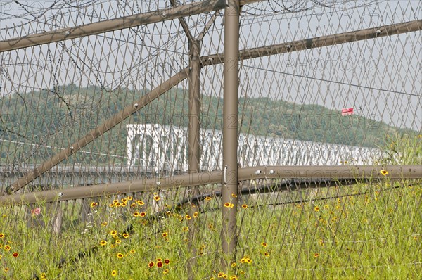 Freedom Bridge/railroad bridge crossing the Imjin River between North and South Korea