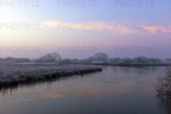 Sunrise in the Breites Wasser nature reserve in Worpswede
