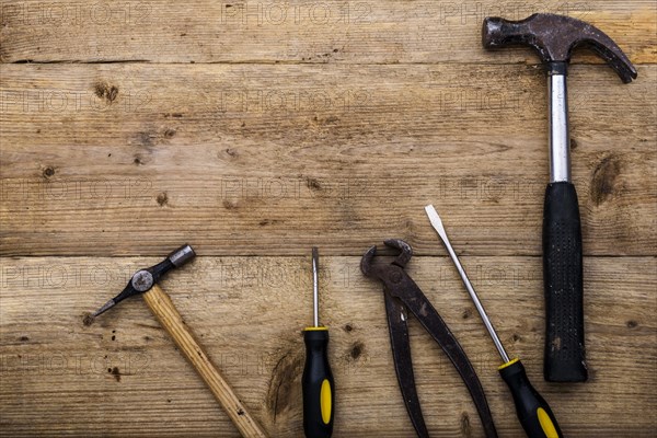 Selection of carpentry tools from above