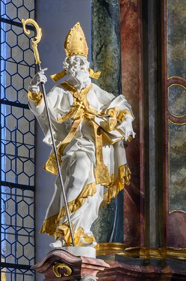 Bishop figure with mitre and staff